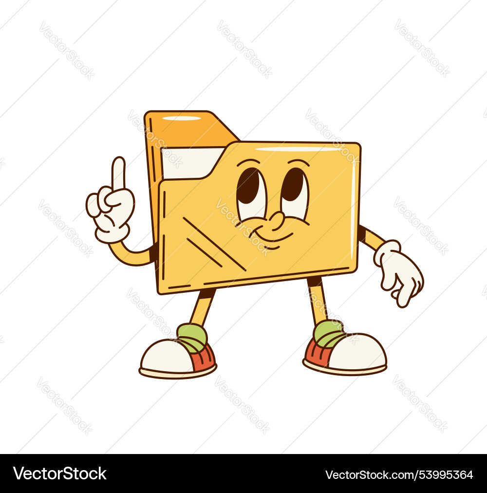Retro Computer Folder Character vector image