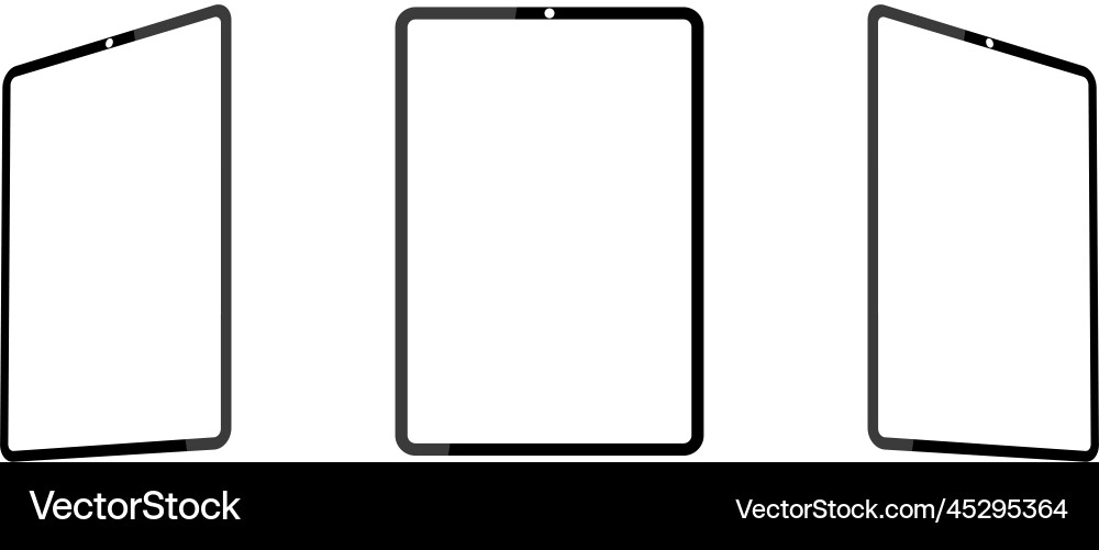 Set of simple tablet mock up with blank Set of simple tablet mock up with blank Vector Image