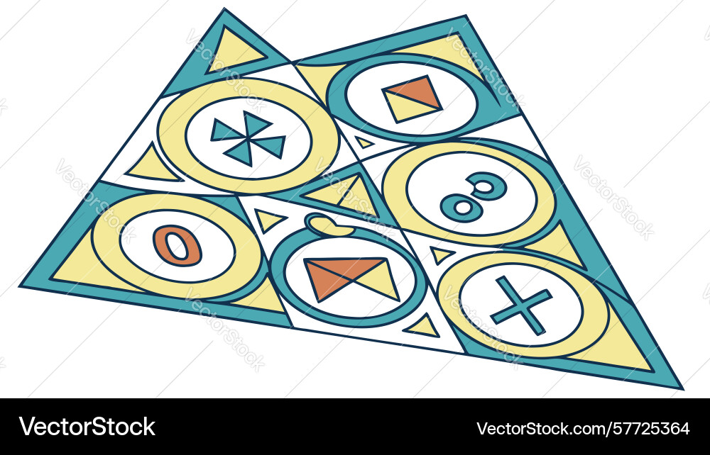 Triangular icon grid versatile symbols for vector image