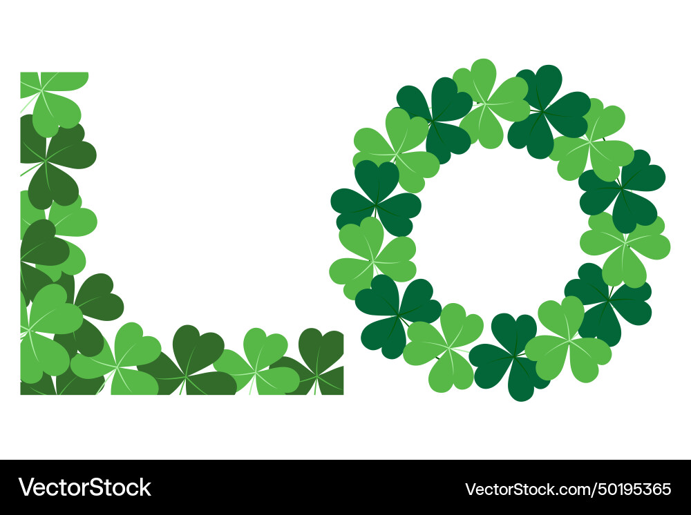 Abstract shamrocks frame border with copy space Vector Image