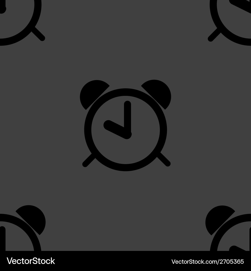 Alarm clock web icon flat design seamless pattern Vector Image