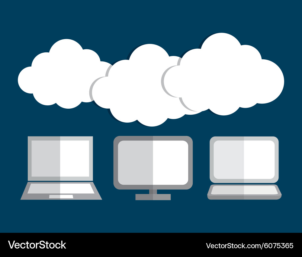 Cloud computing and hosting design Vector Image