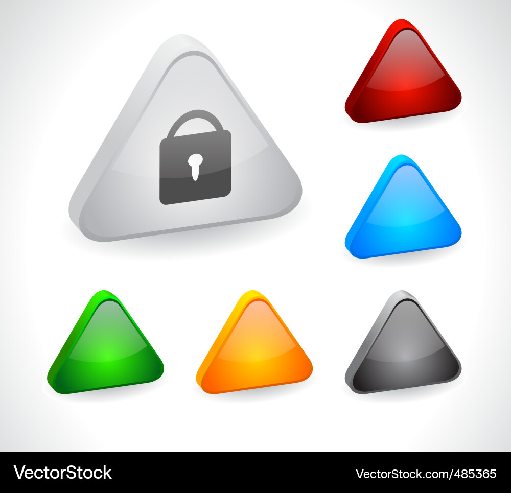 Color 3d buttons for web Vector Image