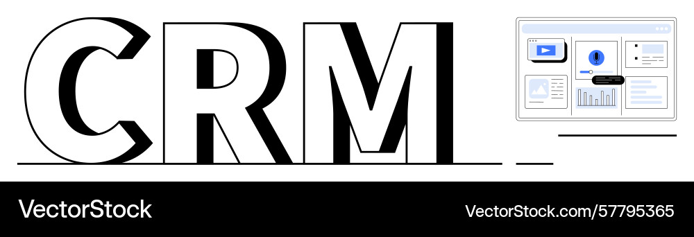 Crm Software-Schnittstelle mit Dashboard-Display Crm Software-Schnittstelle mit Dashboard-Display Vektorbild