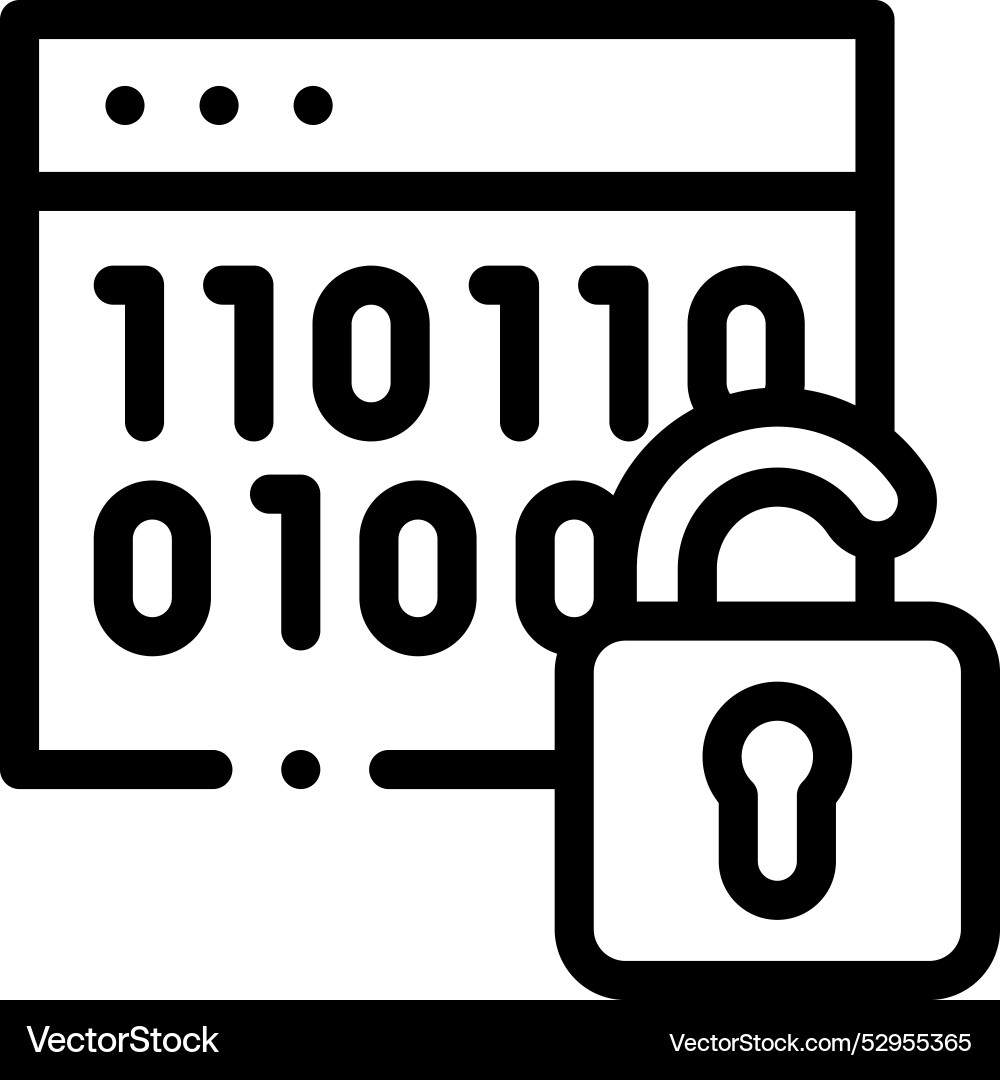 Cyber attack icon thin linear style design Cyber attack icon thin linear style design vector image