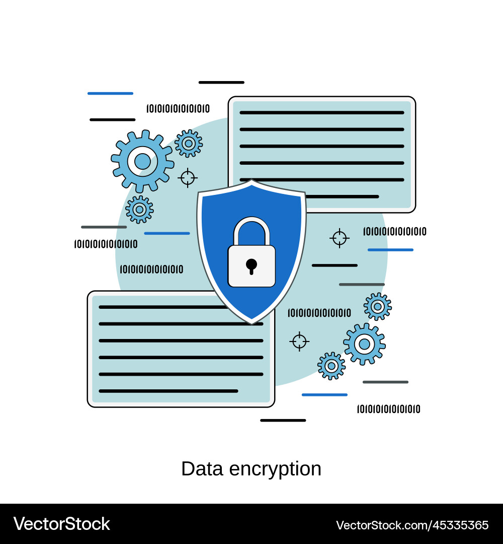 Data encryption concept Vector Image