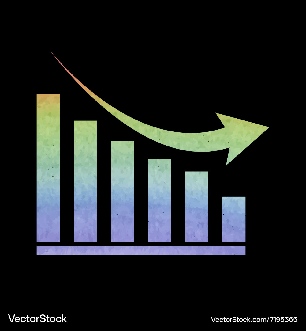 Declining graph icon vector image