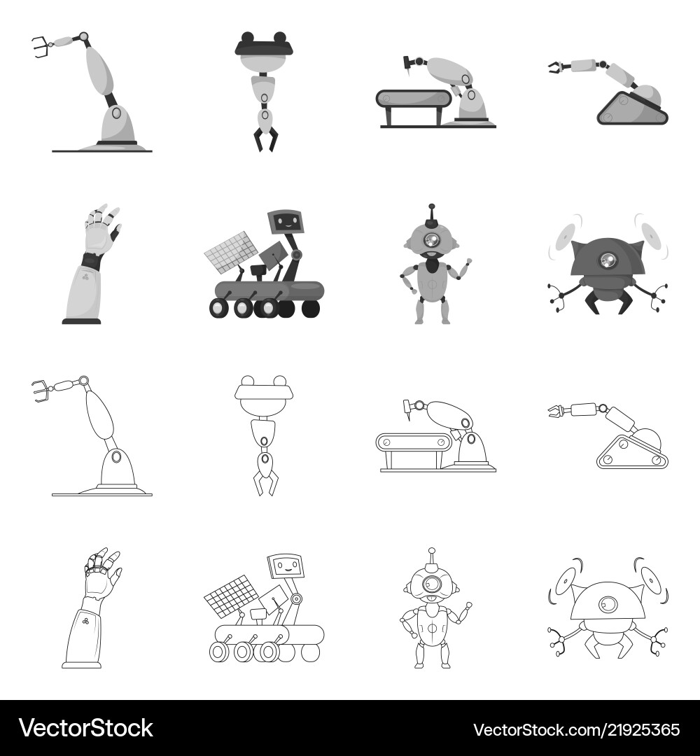 Design of robot and factory icon Design of robot and factory icon vector image