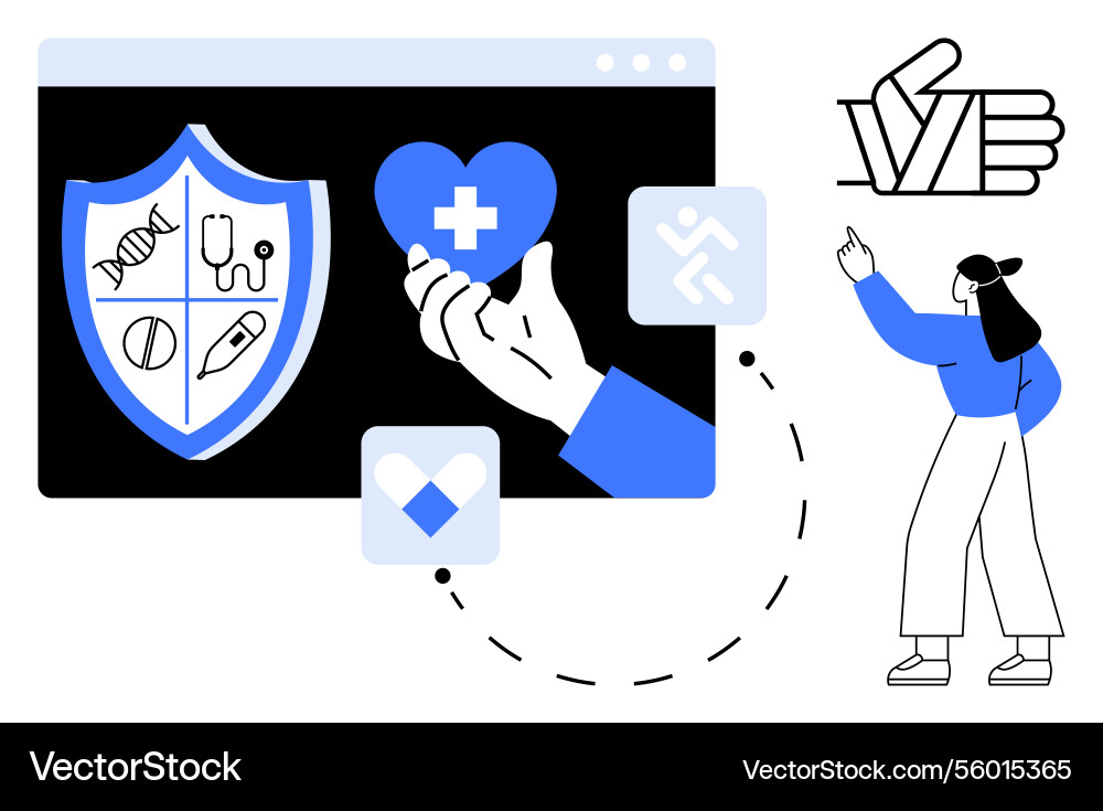 Digital health services with secure access Digital health services with secure access vector image