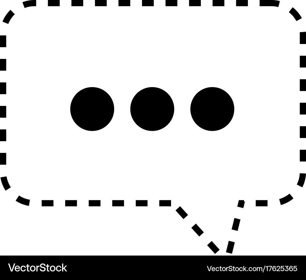 Dotted shape chat bubble text message icon Vector Image
