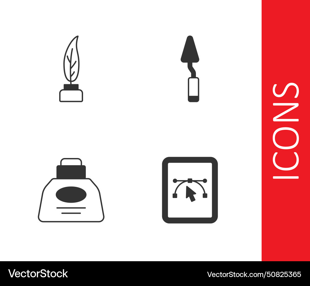 Set computer with design program feather vector image