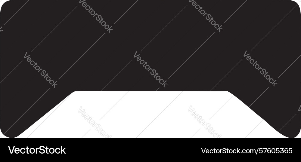 Solid rounded open shape icon for user interfaces vector image