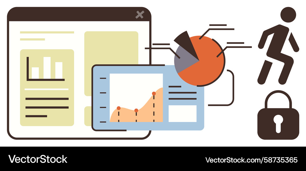User Activity & Data Tracking Vector Image