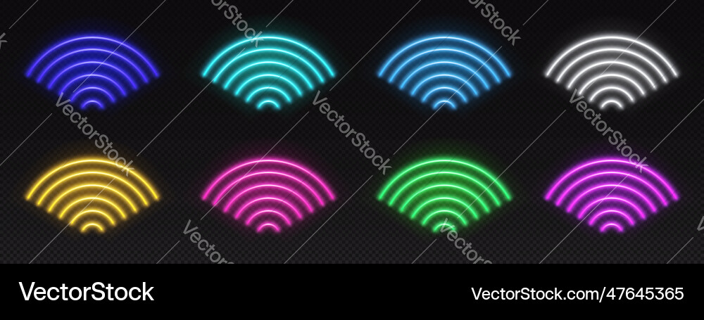 Wifi neon internet signal leuchten ikone Wifi neon internet signal leuchten ikone vektorbild