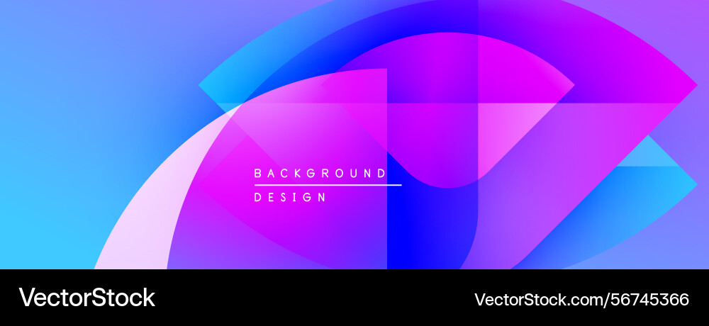 Abstract vibrant shapes overlap creating gradient Vector Image