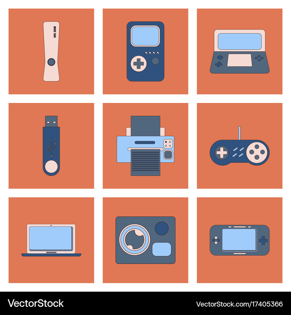 Assembly flat icon game console flash drive Vector Image