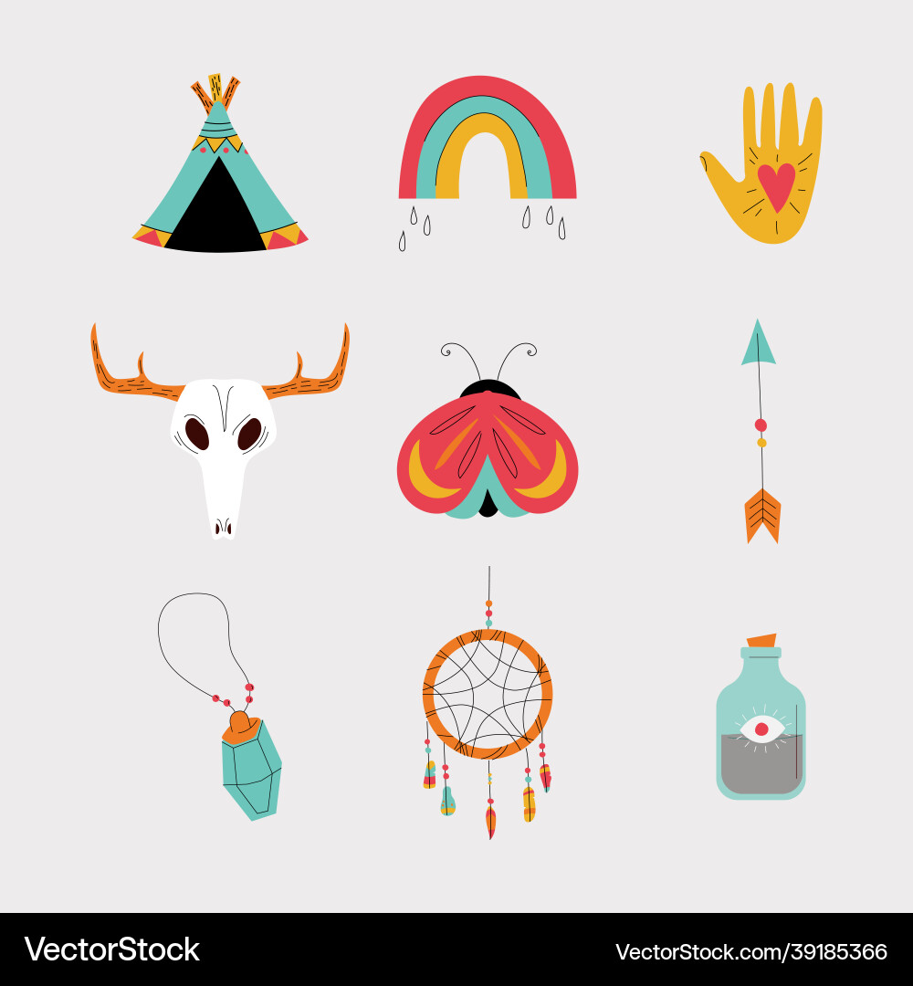Boho elements set Vector Image