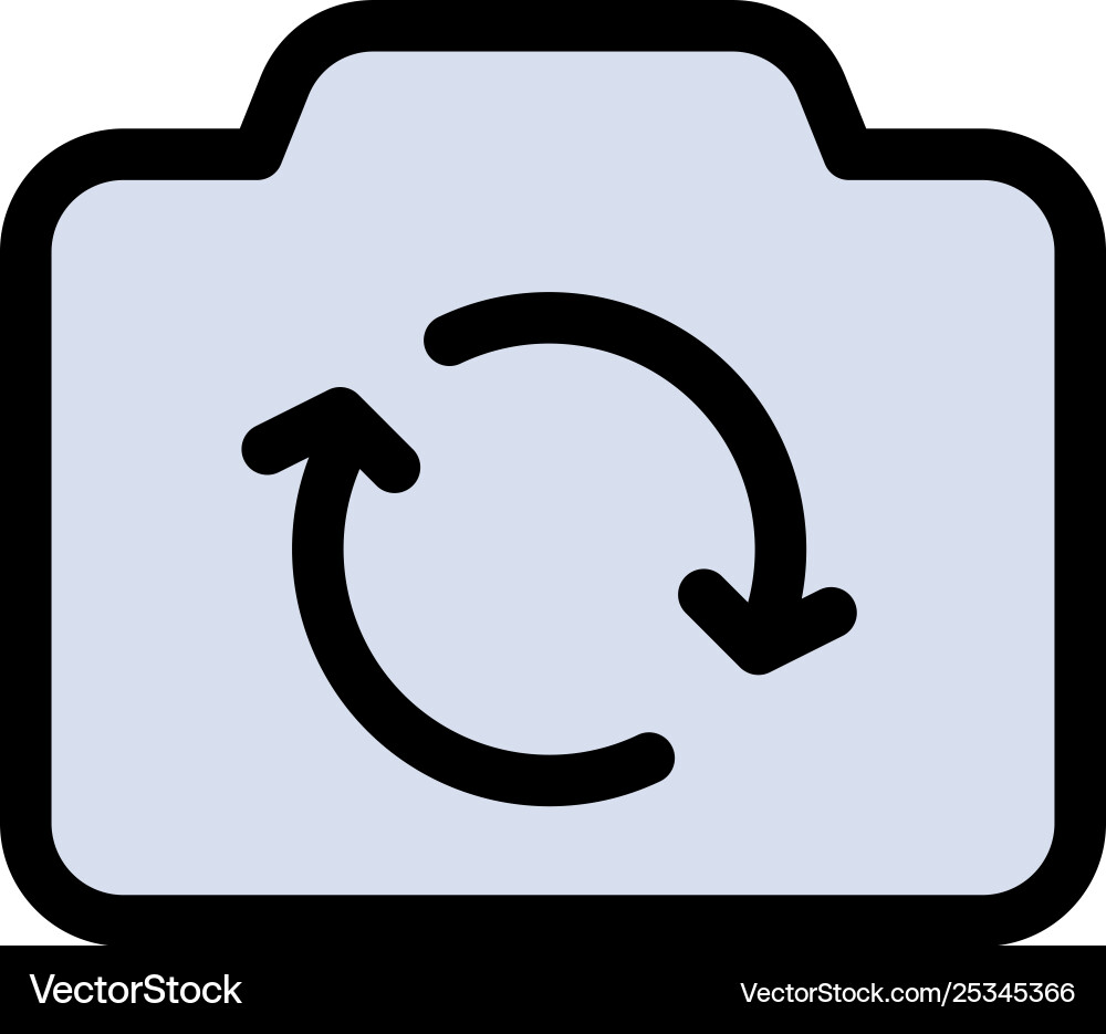Camera refresh basic ui flat color icon Vector Image