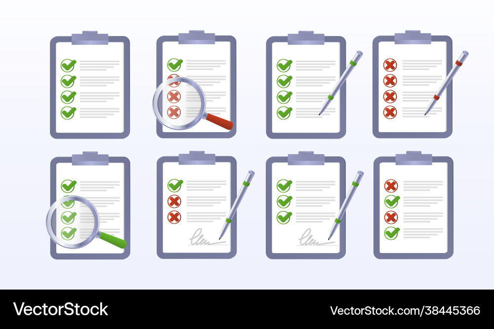 Checklist Tablet - Correct/Incorrect Vector Image
