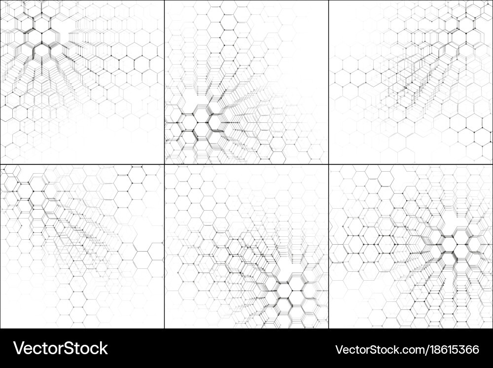 Chemistry patterns connecting lines and dots vector image