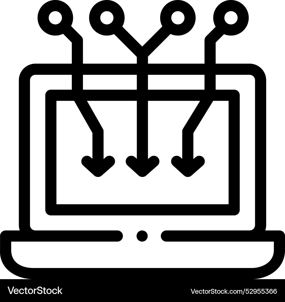 Cyber attack icon thin linear style design vector image