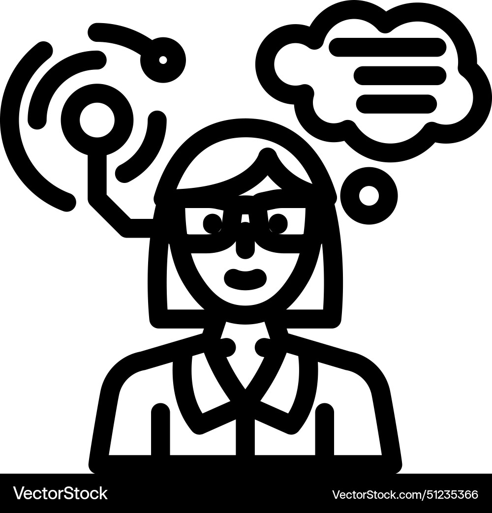 Geek chic tech enthusiast line icon vector image