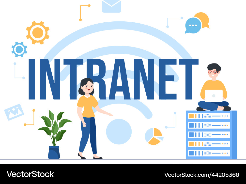 Intranet internet network connection technology Intranet internet network connection technology Vector Image