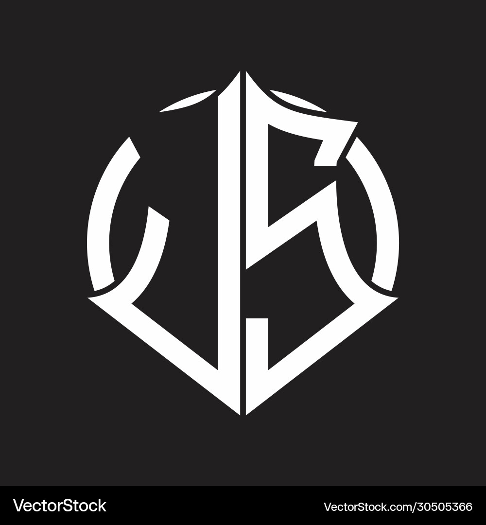 Js logo monogram with emblem and circle rounded Js logo monogram with emblem and circle rounded Vector Image