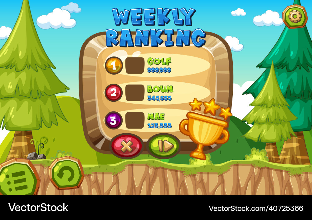 Platform game user interface design Vector Image