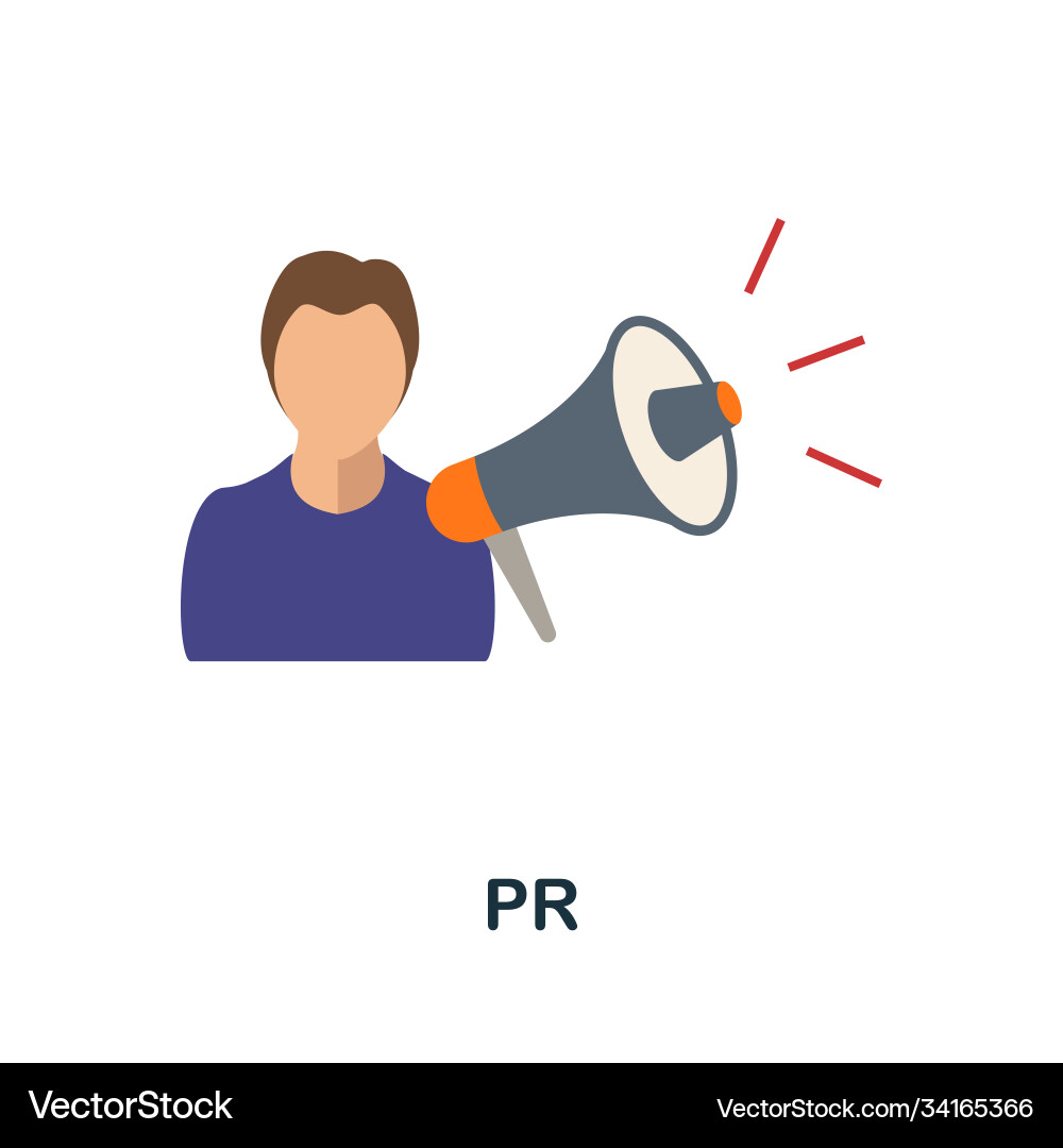 Pr icon simple element from branding collection Vector Image
