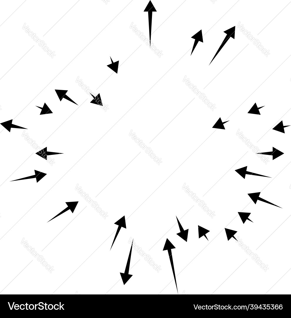 Radial radiating arrows pointers in opposite Radial radiating arrows pointers in opposite Vector Image