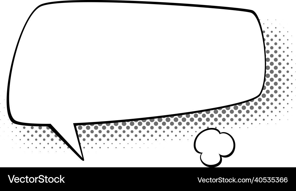 Speech bubble template with halftone effect empty Vector Image