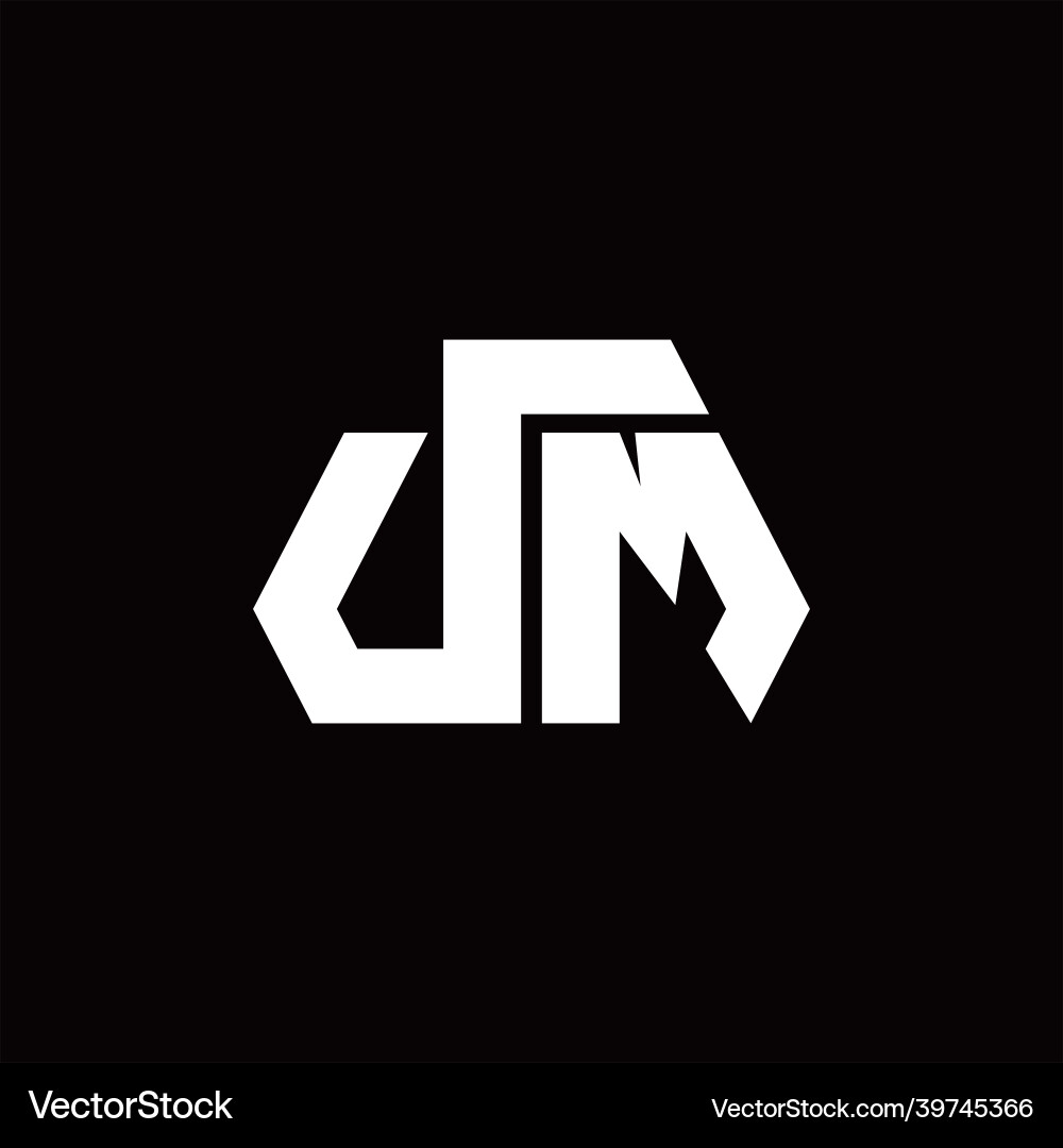Vm logo monogram with octagon shape style design Vector Image