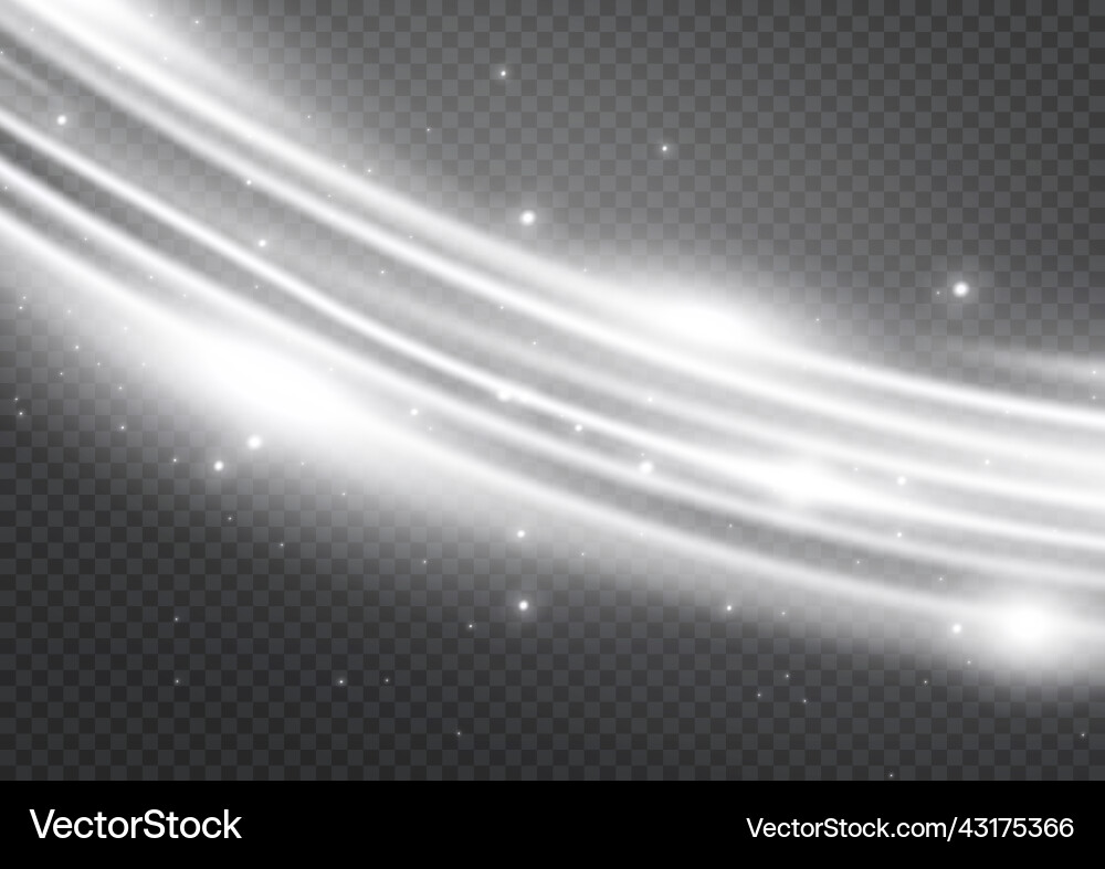 Weiße stumpfe Spur wellige Linie der Lichtgeschwindigkeit Vektorbild