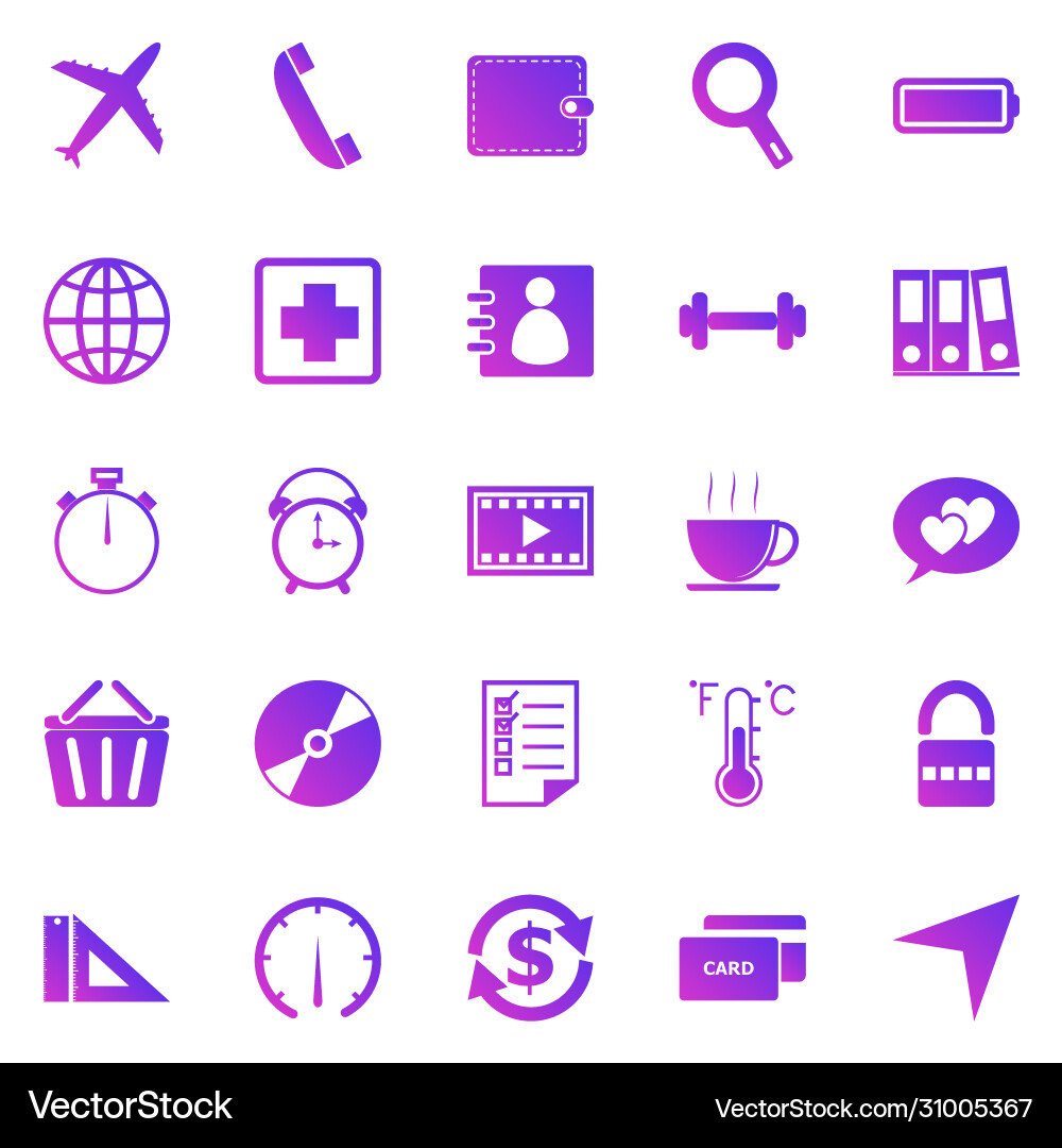 Application gradient icons on white background vector image