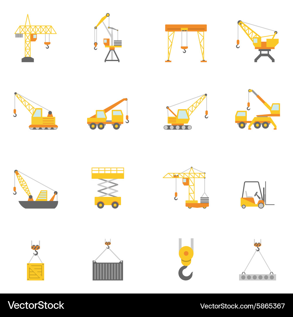 Construction Crane Icons Set Royalty Free Vector Image