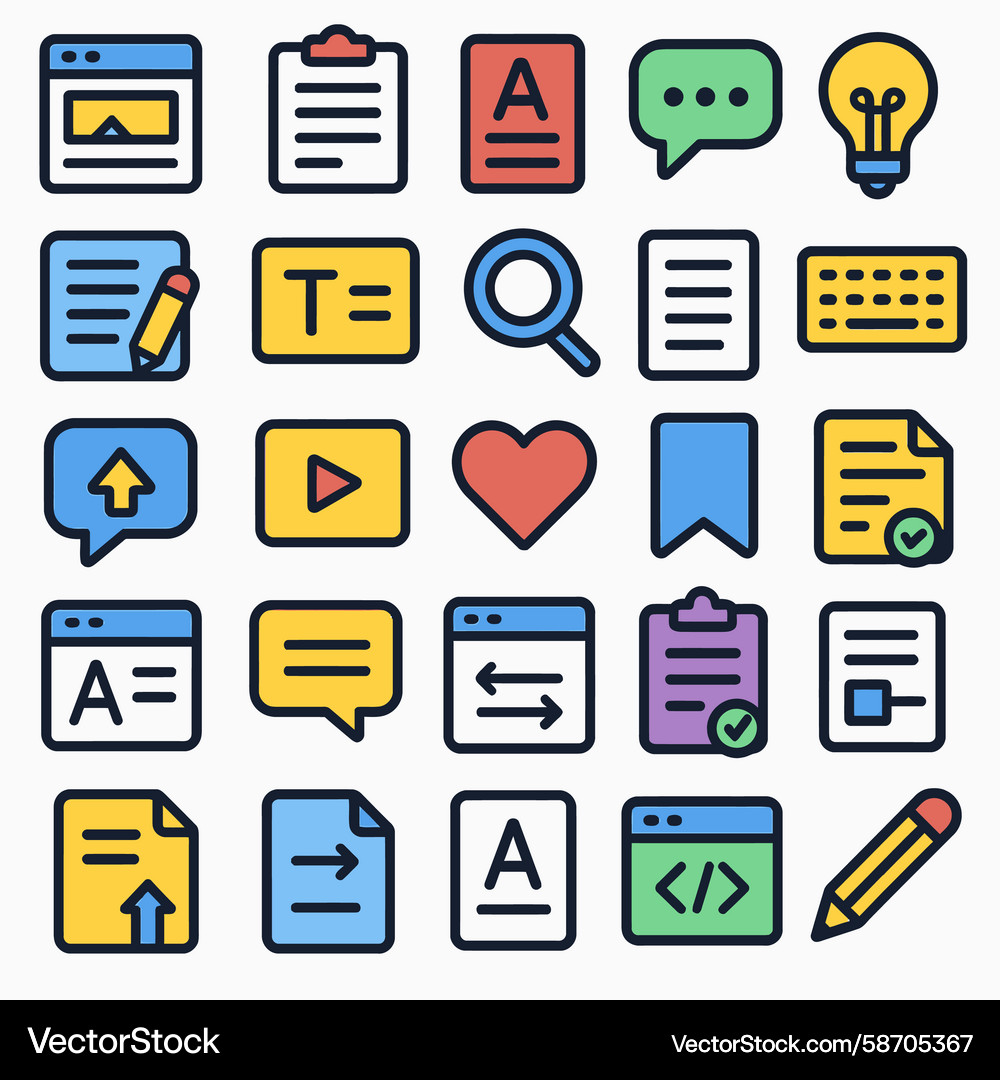 Content creation icons set Vector Image