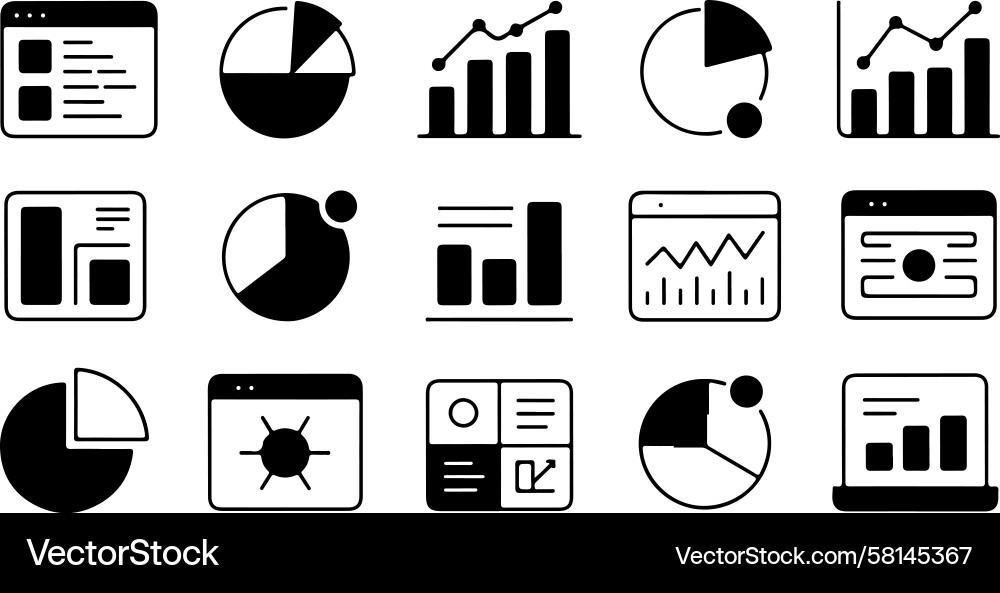 Data Visualization Icons Vector Image