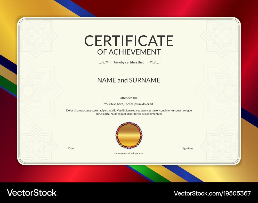 Elegant Certificate Template with Border vector image