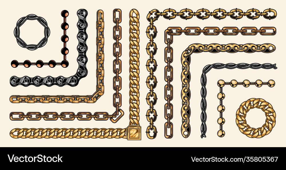Elegant Chain Pattern Collection vector image