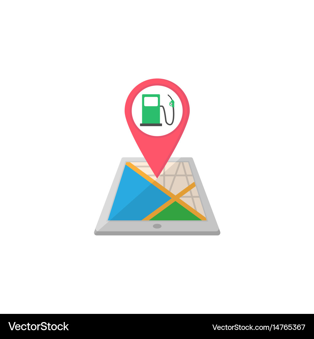 Gas station map pointer flat icon mobile gps Vector Image