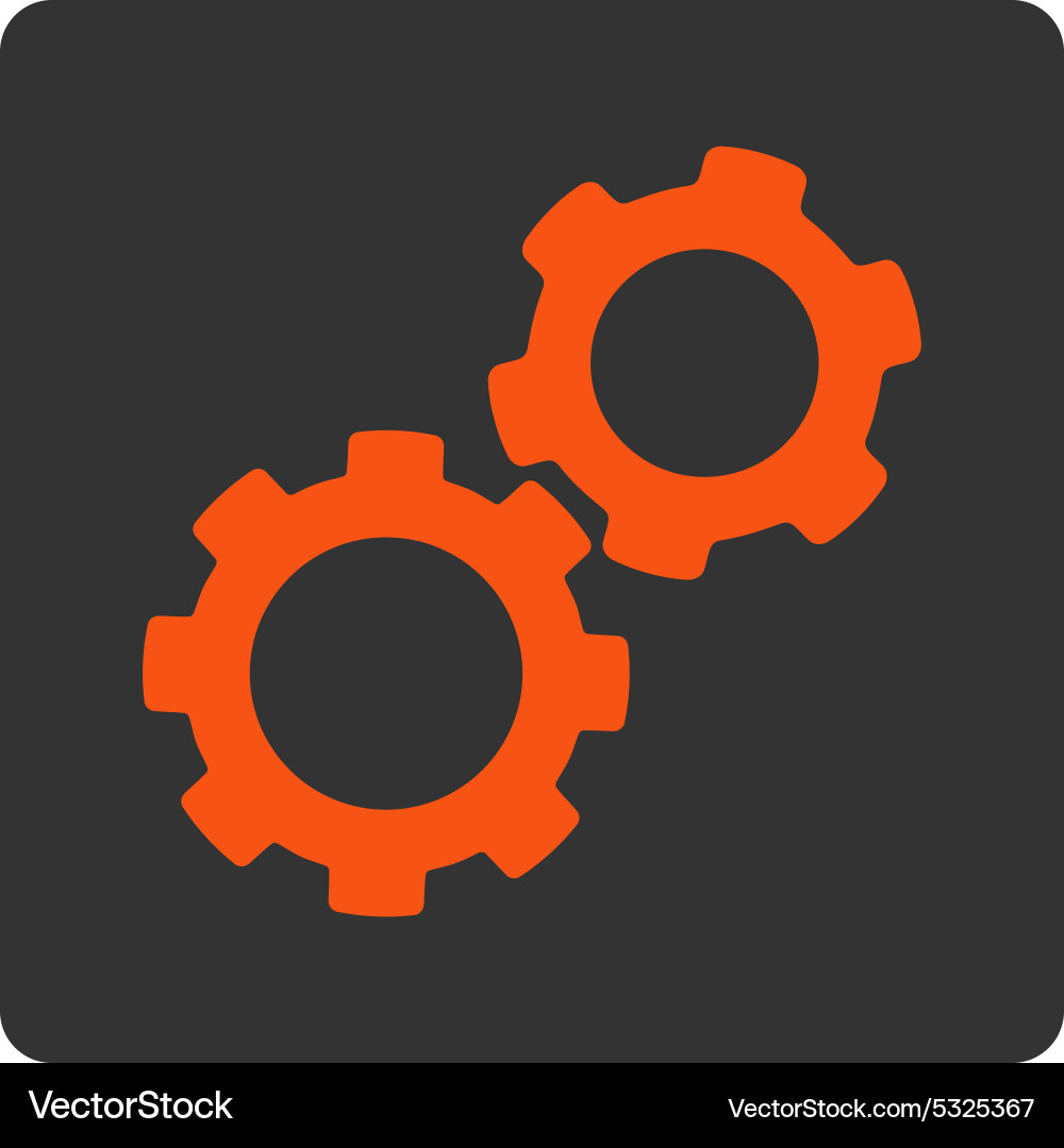 Gears icon from commerce buttons overcolor set Vector Image
