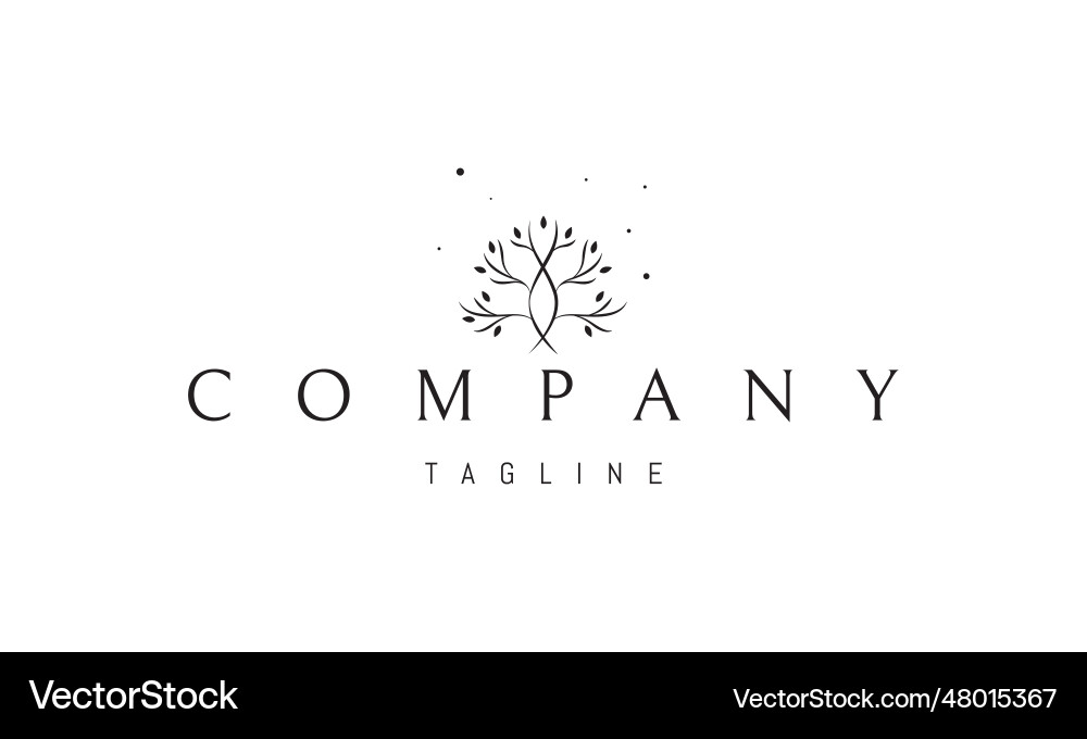 Logo on which an abstract image of a tree Vector Image