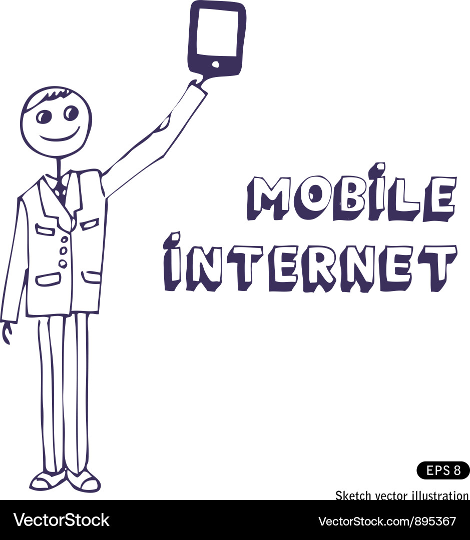 Person Using a Computer vector image