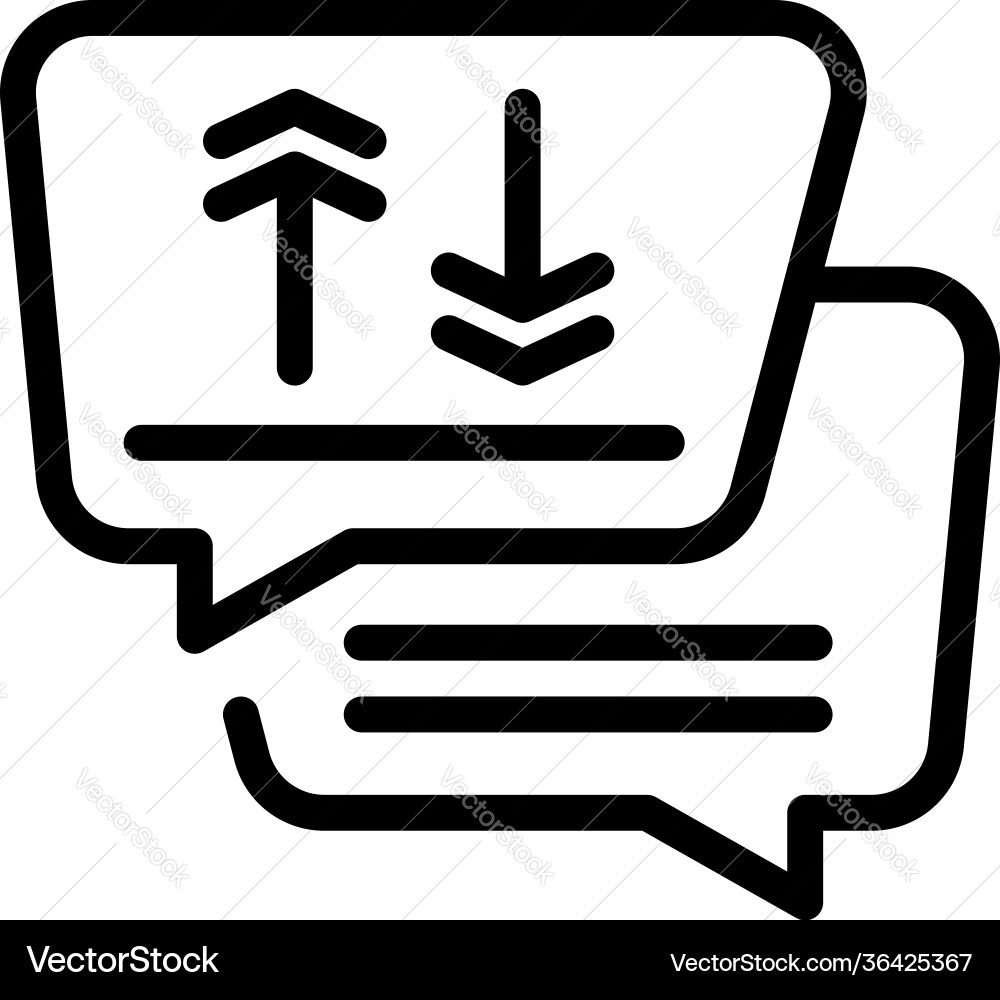 Repost message icon outline style Repost message icon outline style vector image