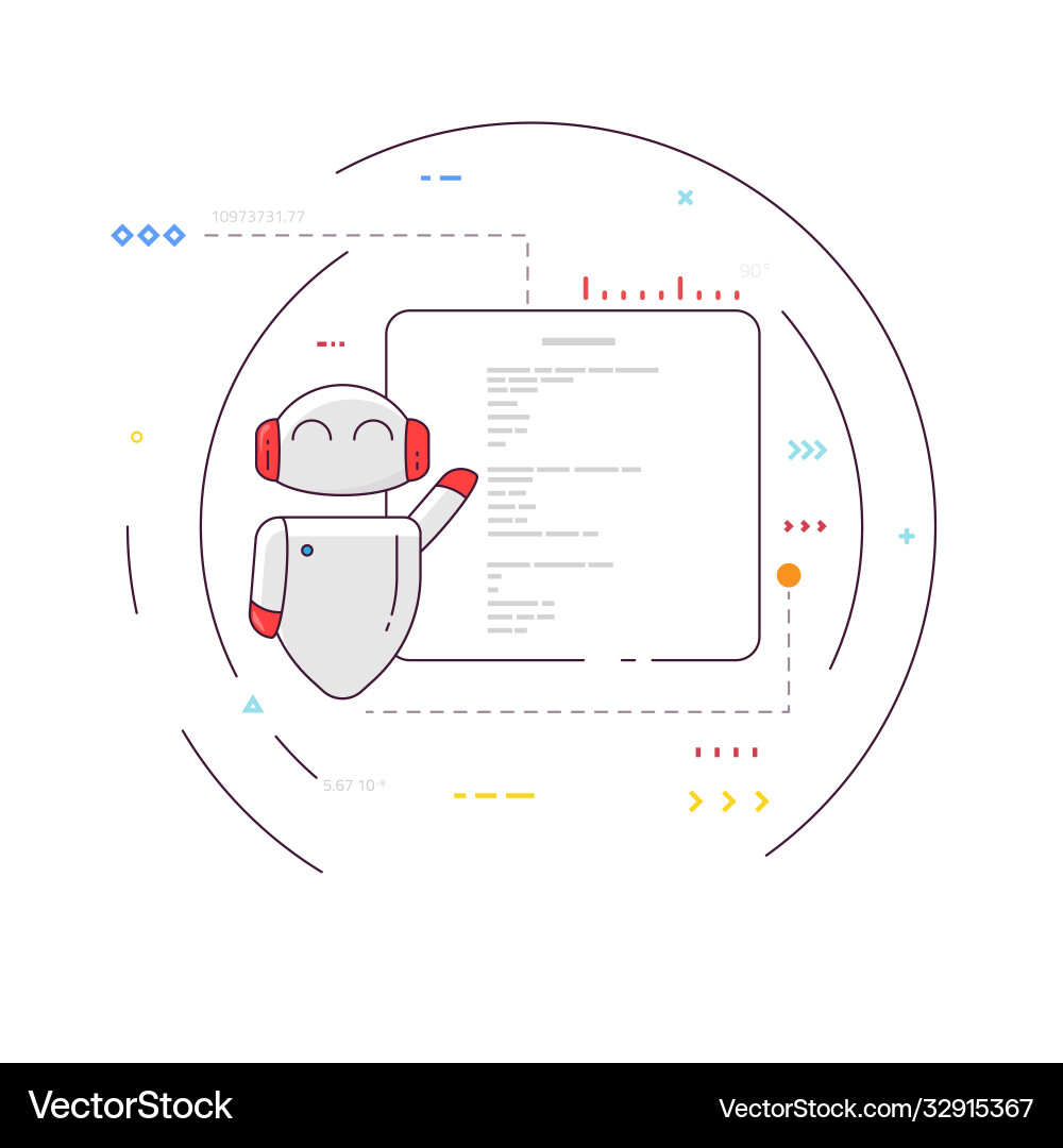 Robot with presentation board Robot with presentation board vector image