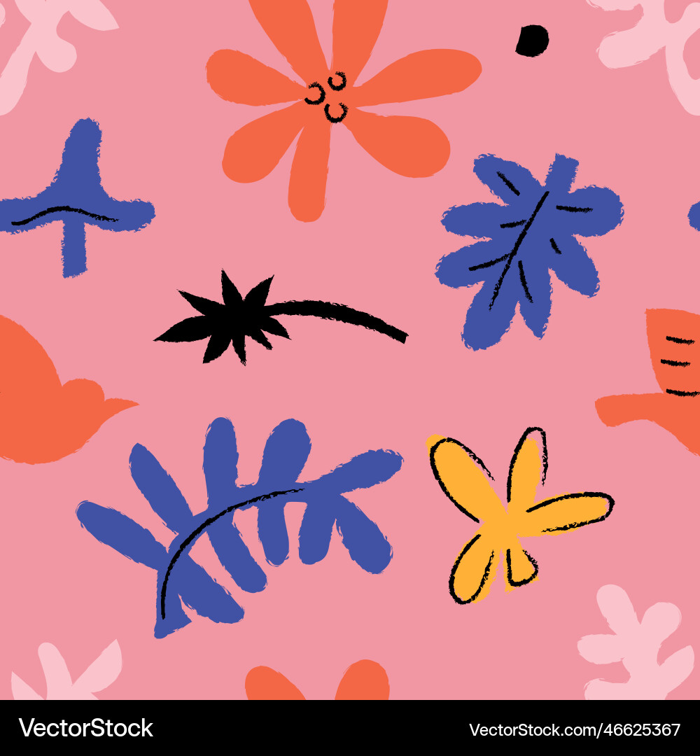 Seamless pink pattern with abstract elements Vector Image