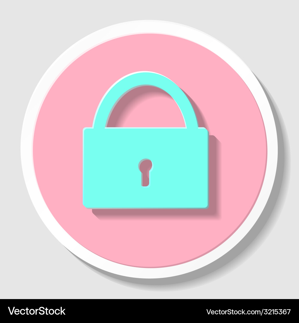 Sketch padlock with keys in flat style Vector Image