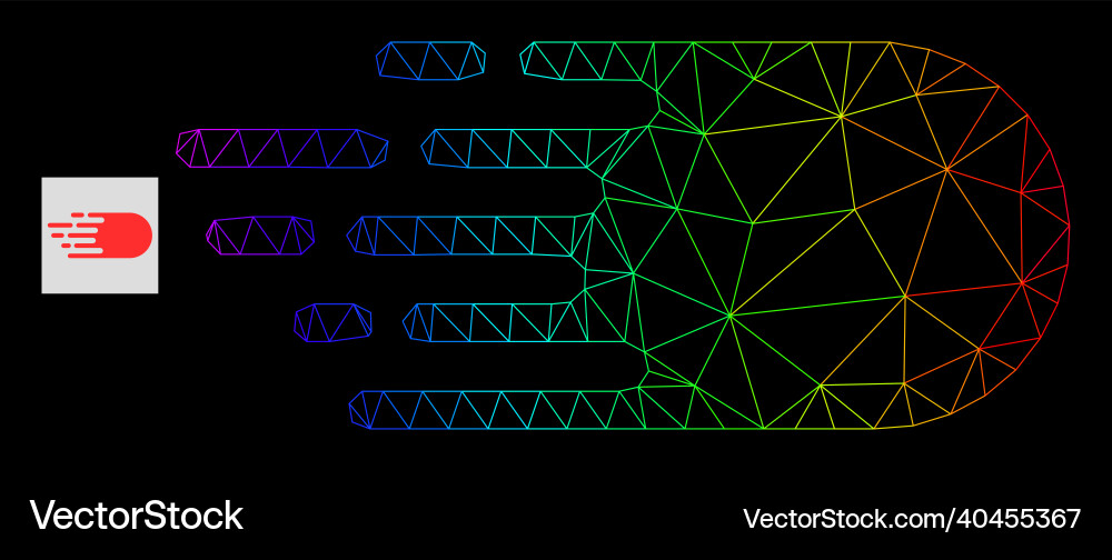 Spectral gradient polygonal network electron Vector Image