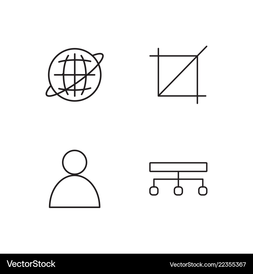 Web simple outlined icons set Vector Image